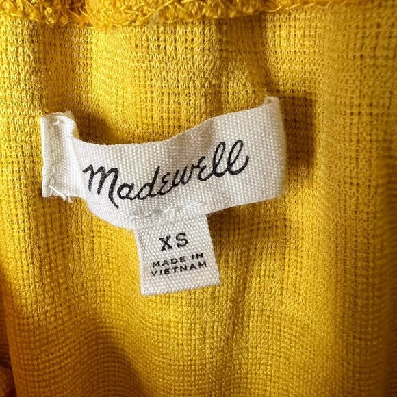 Madewell Top Womens Size XS Gold Yellow Off the Shoulder Texture & Thread Crop - Picture 2 of 16